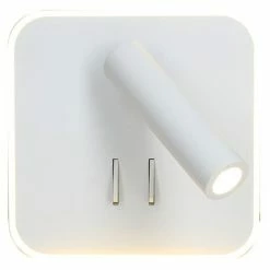 ARLUX Jazz Applique Intérieure Carré 11W 770lm 2700K Blanc + Liseuse 3W 210lm - 114118