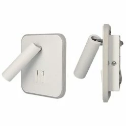 ARLUX Jazz Applique Intérieure Carré 11W 770lm 2700K Blanc + Liseuse 3W 210lm - 114118 -123elec Soldes Magasin arl114118 arlux applique jazz carre 11w 770lm 2700k 3w 210lm 4