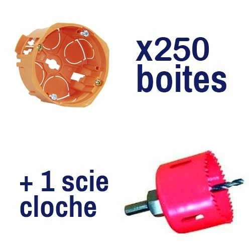 CAPRI Capriclips 250 Boites Encastrement Simples Pour Cloison Sèche D67 P40 + Scie Cloche -CAP731250 4 CAPRI Capriclips 250 Boites Encastrement Simples Pour Cloison Sèche D67 P40 + Scie Cloche -CAP731250 – Image 2