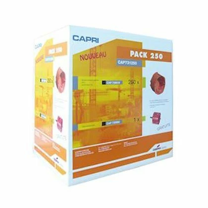 CAPRI Capriclips 250 Boites Encastrement Simples Pour Cloison Sèche D67 P40 + Scie Cloche -CAP731250 5 CAPRI Capriclips 250 Boites Encastrement Simples Pour Cloison Sèche D67 P40 + Scie Cloche -CAP731250 – Image 3