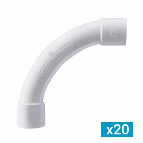 GEWISS Coude Grand Rayon à 90° Pour Tube IRL D25 - Lot De 20 - DX40125 3 GEWISS Coude Grand Rayon à 90° Pour Tube IRL D25 - Lot De 20 - DX40125