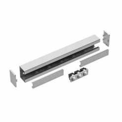 GGK Kit Goulotte électrique 65x100mm L.0,6m Prééquipé 3PC 2P+T Et 2 Embouts Alu WS10227