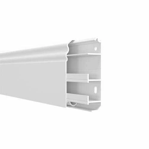 GGK Lot De 4 Plinthes électriques Belle époque 20x80mm L.1,5m Blanche 3 Compartiments - WS10243 4 GGK Lot De 4 Plinthes électriques Belle époque 20x80mm L.1,5m Blanche 3 Compartiments - WS10243 – Image 2