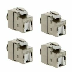 IKEPE Lot De 4 Connecteurs RJ45 Femelle Grade 3TV Cat6a STP