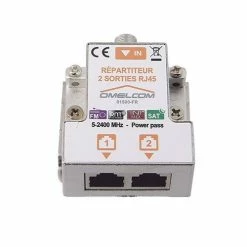 IKEPE Répartiteur TV 1 Entrée Coaxiale Et 2 Sorties TV Sur RJ45