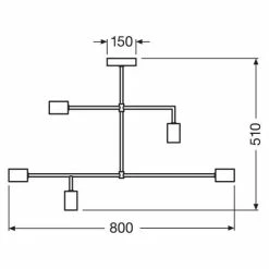 LEDVANCE Plafonnier 1906 Pipe Straight 230V 5xE27 Métal Noir - 217003 -123elec Soldes Magasin led217003 ledvance plafonnier pipe straight 1906 5xe27 noir 2