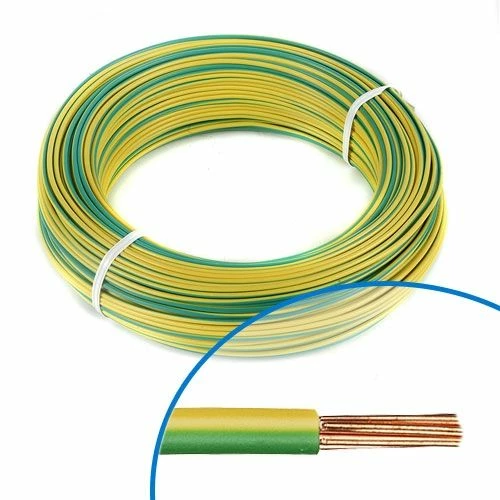 Fil électrique Rigide H07VR 6mm² Vert/jaune - Couronne De 100m 3 Fil électrique Rigide H07VR 6mm² Vert/jaune - Couronne De 100m