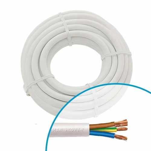 Câble électrique Souple H05VV-F 3G1.5mm² Blanc MIGUELEZ - Couronne De 10m 3 Câble électrique Souple H05VV-F 3G1.5mm² Blanc MIGUELEZ - Couronne De 10m