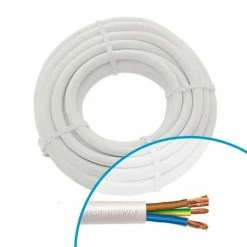 Câble électrique Souple H05VVF 3G2.5mm² Blanc MIGUELEZ - Couronne De 10m