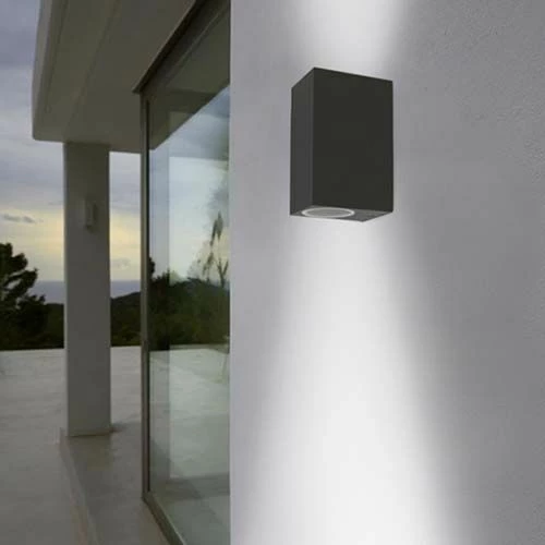 MIIDEX Applique Extérieure ALTESSE Bidirectionnelle Rectangulaire IP44 230V GU10 Anthracite - 70031 4 MIIDEX Applique Extérieure ALTESSE Bidirectionnelle Rectangulaire IP44 230V GU10 Anthracite - 70031 – Image 2