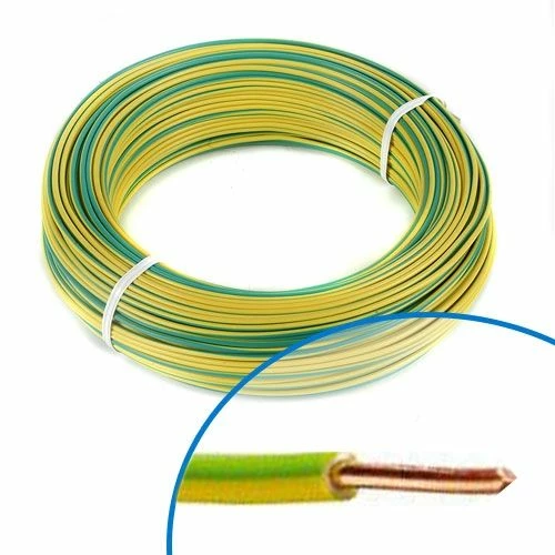 Fil électrique Rigide H07VU 2.5² Vert / Jaune - Couronne De 100m 3 Fil électrique Rigide H07VU 2.5² Vert / Jaune - Couronne De 100m