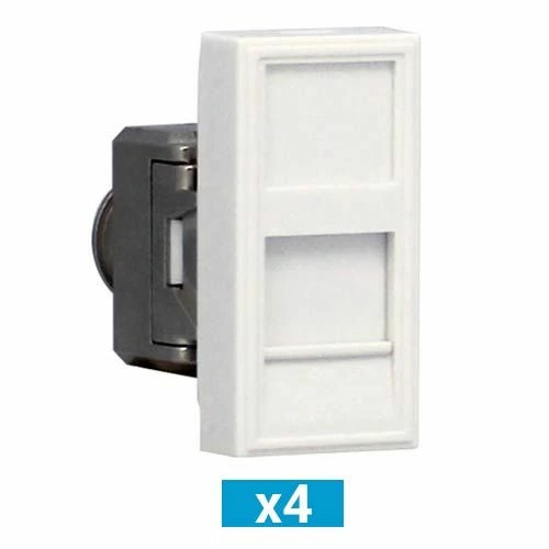 OMELCOM Lot De 4 Prises RJ45 Catégorie 6 - 1 Module 3 OMELCOM Lot De 4 Prises RJ45 Catégorie 6 - 1 Module