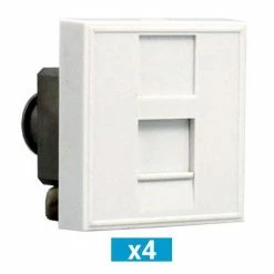 OMELCOM Lot De 4 Prises RJ45 Catégorie 6A - 2 Modules