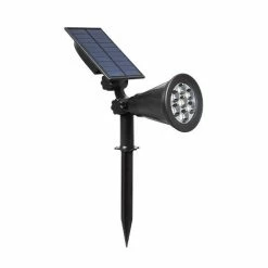 ARLUX Spot LED Solaire Sur Piquet Orientable Spiky 230V 4W 270lm 4000K Noir