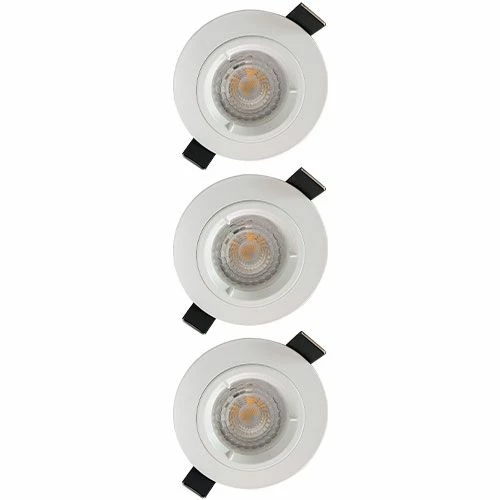 Lot De 3 Spots LED Encastrables 85mm GU10 230V 3x5W 380lm 4000K Blanc 3 Lot De 3 Spots LED Encastrables 85mm GU10 230V 3x5W 380lm 4000K Blanc