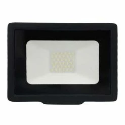 Projecteur Extérieur LED Extra Plat Précâblé 230V 30W 2550lm 4000K Noir -123elec Soldes Magasin phn950554 projecteur exterieur led extra plat precable face 2