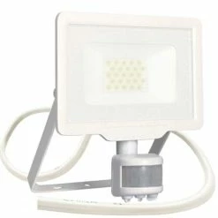 Projecteur Extérieur LED Extra Plat Précâblé à Détection 230V 20W 1700lm 4000K Blanc