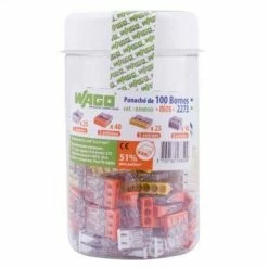 WAGO S2273 100 Mini Bornes De Connexion Rapide 2, 3, 5 Et 8 Entrées Pour Fils Rigides